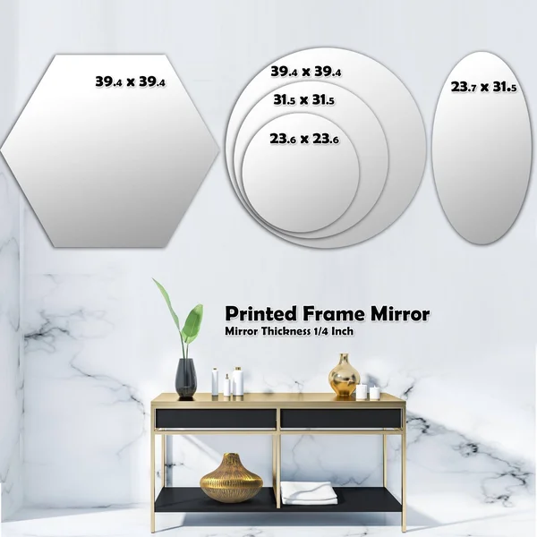 Designart 24-in L x 24-in W Round Gold Polished Wall Mirror - MIR16727-C3-C24