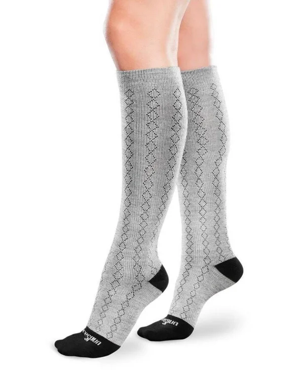 Therafirm Patterned Core-Spun Merger Compression Socks for Men & Women 20-30 mmHg in Pink Size Medium