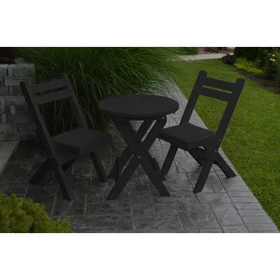 Woollard 3 Piece Bistro Set Highland Dunes Frame Color: Black