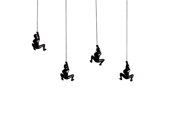 Black Climbing Man Wall Art - Pack of 4