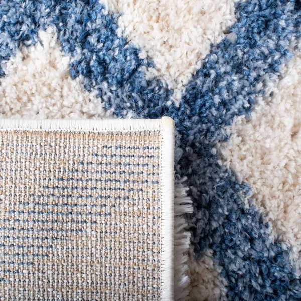 Safavieh Berber Shag Rug Collection BER214A - Cream, Grey - 8& x 8& Square