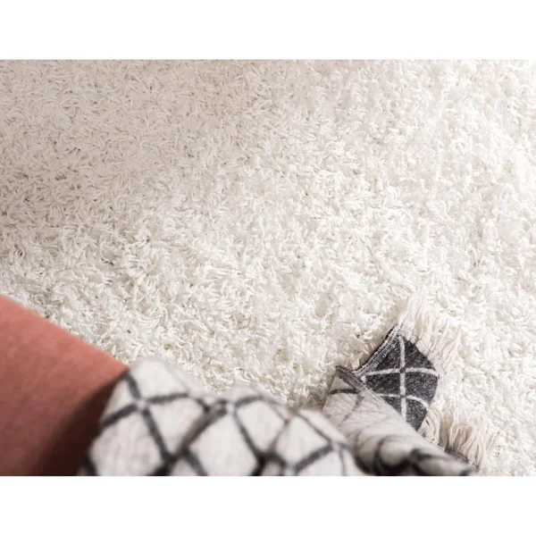 Unique Loom 3151333 5 x 5 ft. Solid Shag Square Rug Snow White