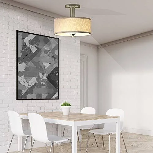 Good Earth Lighting Valencia Semi-Flush Ceiling Light - Brushed Nickel