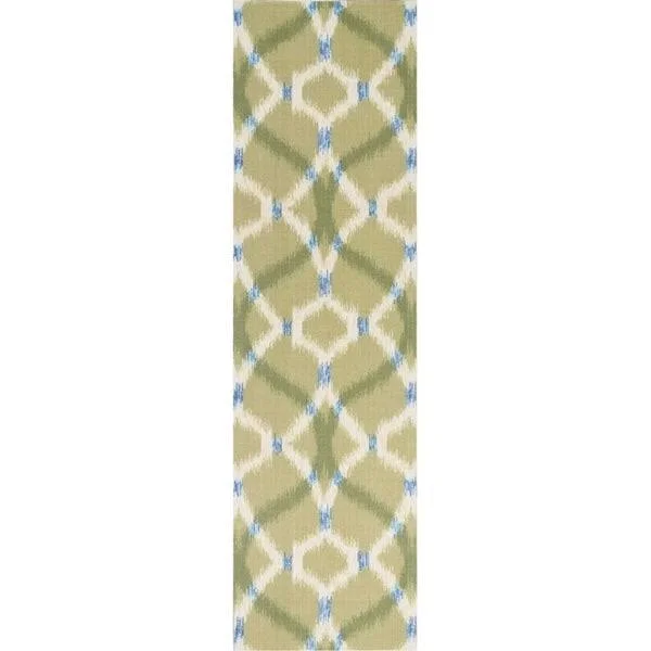 Naples Trellis Ikat Aegean Indoor/ Outdoor Area Rug by Havenside Home (8&6x22 Square - Blue)