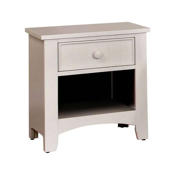 Benzara - Omnus Wood Night Stand, White Finish