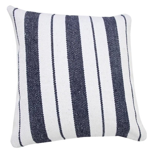 Triple Center Striped Throw Pillow - Bright Blue/White
