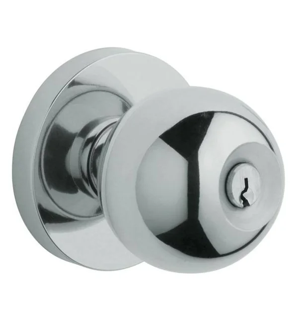 Baldwin Modern Knob Contemporary Rose Keyed Entry Standard Exit Vintage Brass