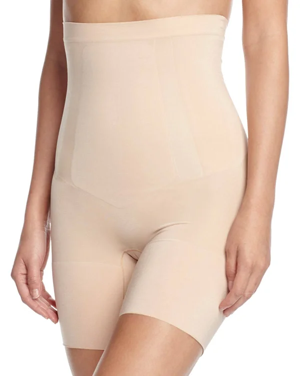 Spanx Oncore High Waisted Mid-Thigh Shorts Soft Nude - L