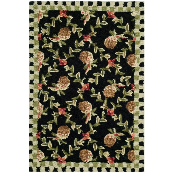 Safavieh Chelsea HK164A 4&0x22 x 4&0x22 Round Black, Ivory Area Rug