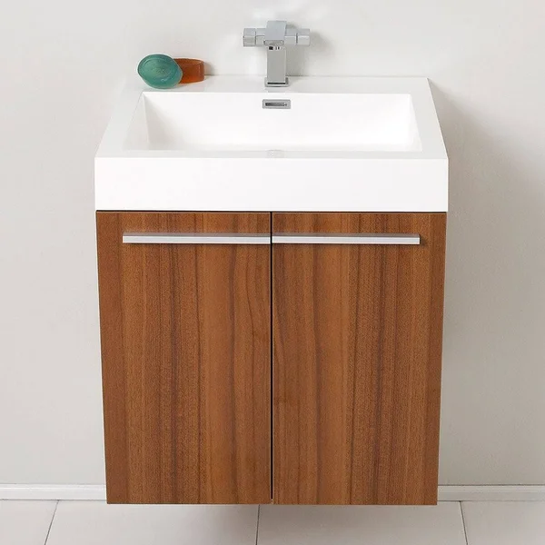 Fresca Alto White Modern Bathroom Cabinet with Integrated Sink, White