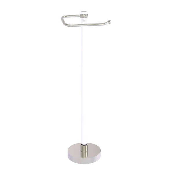Allied Brass CVTS-25T-SN Clearview Freestanding Toilet Paper Holder with Twisted Accents Finish: Satin Nickel Bronze/Polished Br