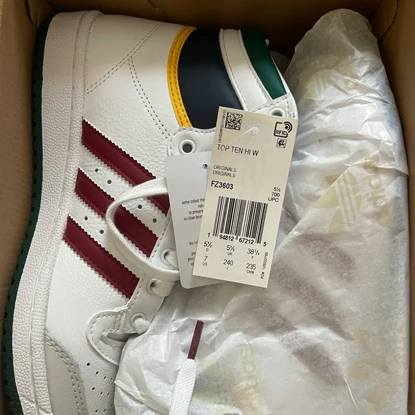 Adidas Womens Originals Top Ten Hi - Womens Shoes White/Maroon/Green Size 07.0
