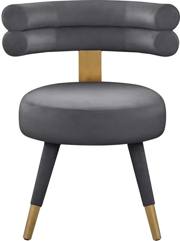 Meridian Furniture Fitzroy Grey Velvet Dining Chairs [Set of 2]
