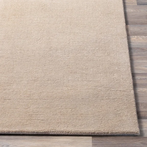 Hand-Crafted Teal Blue Solid Casual Ridges Wool Area Rug - 9&9