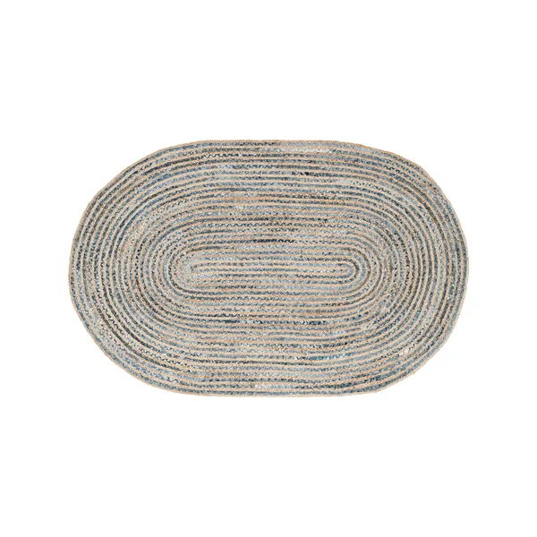 Safavieh Cape Cod CAP250A Natural, Blue 5& x 8& Oval Area Rug