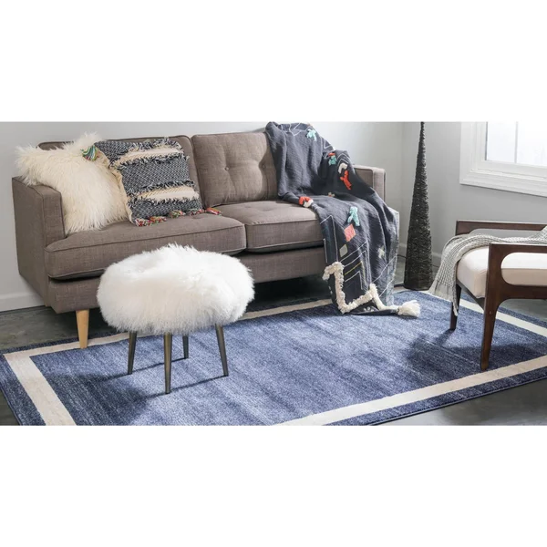 Unique Loom Del Mar Maria Navy Blue 3& 3 x 5& 3 Area Rug