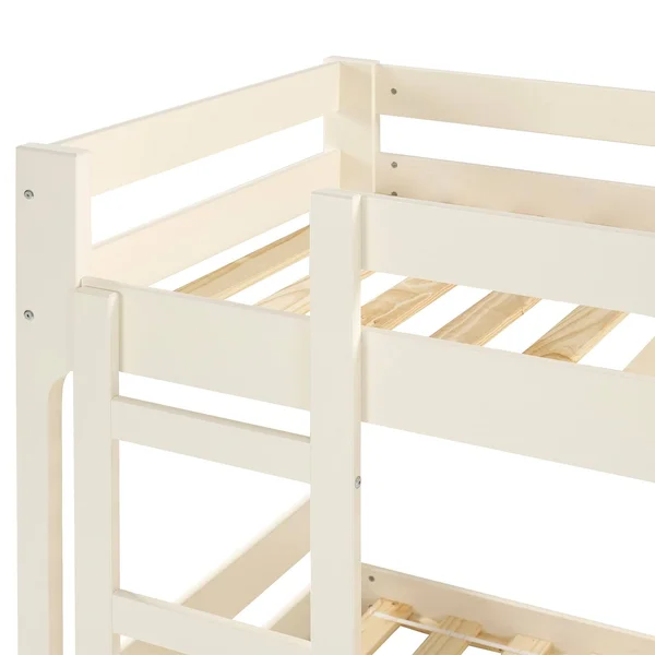 Carson Carrington Modern Junior Twin Over Twin Bunk Bed - Off-White