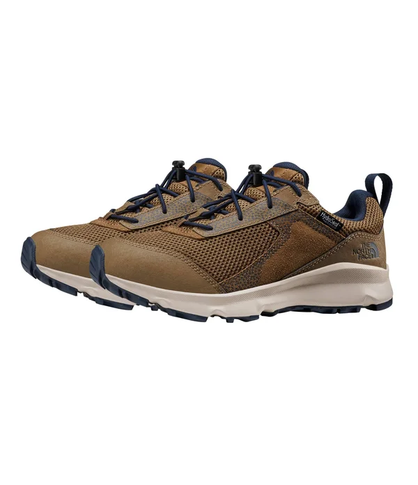 The North Face Juniors& Hedgehog Hiker II Waterproof Shoe - 1 - Utility Brown, Cosmic Blue