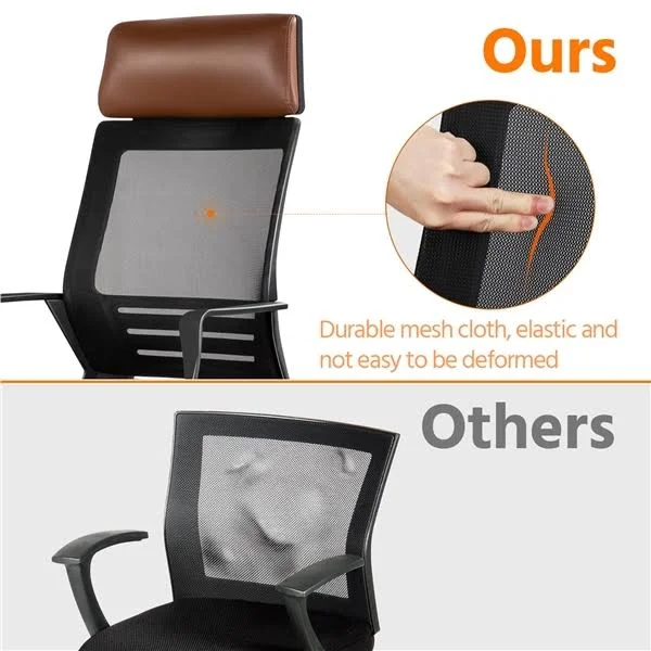 Smilemart Adjustable Ergonomic Mesh Swivel Office Chair - Brown