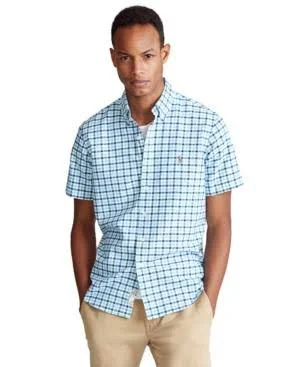 Polo Ralph Lauren Men's Big & Tall Oxford Shirt - Pink/Navy Multi
