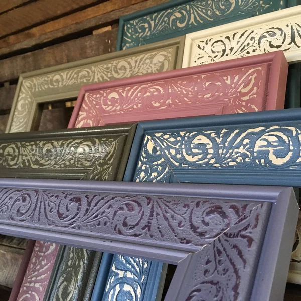 Modern Baroque Embossed Frame in Dusty Lilac - 12x22 x 16x22