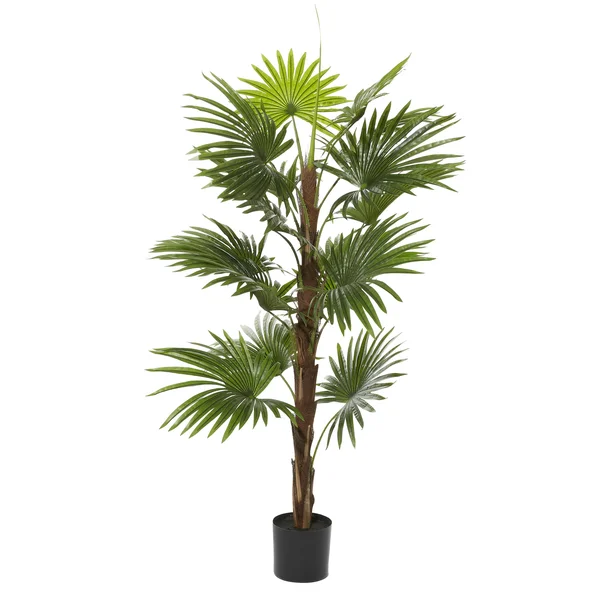 Fountain Palm Tree Artificial Decorative Foliage for Indoors 65x22 Green - 34X31X65