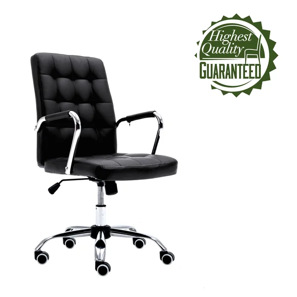 Porthos Home Nader Tufted Faux Leather Swivel Office Chair - Brown