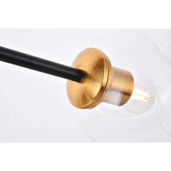 Elegant Lighting - 1712G73LAB - 11 Light Pendant - Cavoli - Light Antique Brass and Flat Black