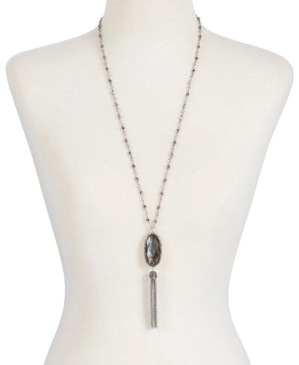 Lucky Brand Mother-of-Pearl Tassel Necklace