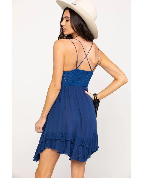 Free People Women's Adella Slip Dress - Blue - M