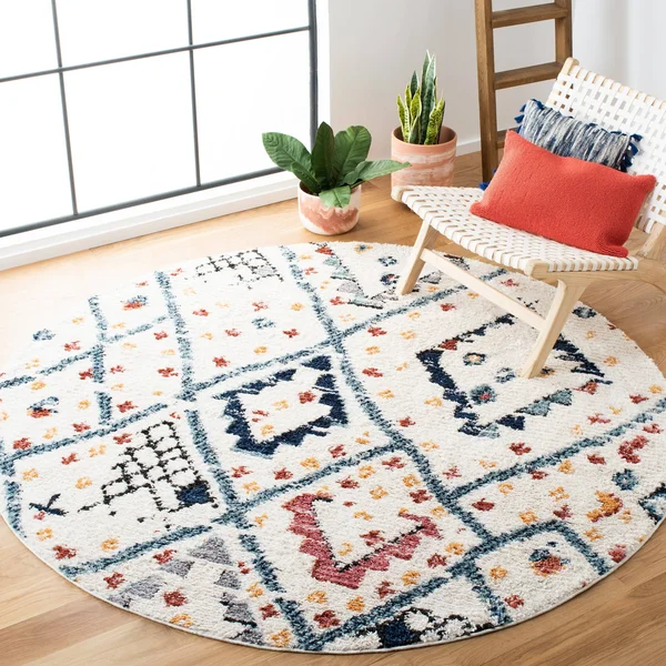 Safavieh Morocco Riina Tribal Rug (6&7x22 x 6&7x22 Round - Ivory/Multi)