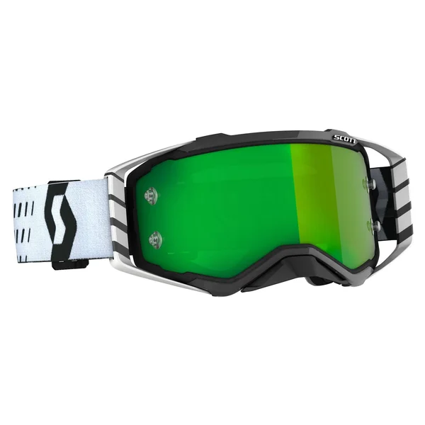 Scott Prospect Chrome Motocross Goggles, Black-White
