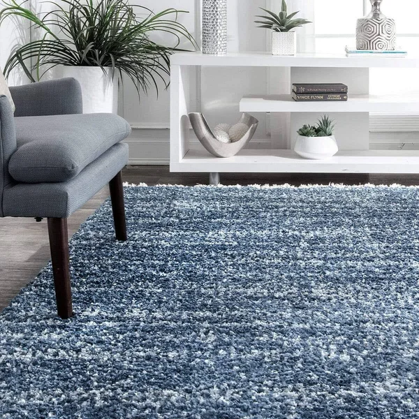 nuLOOM Rugs Transitional Regina Shag Blue 6& 7x22 x 9& Area Rug