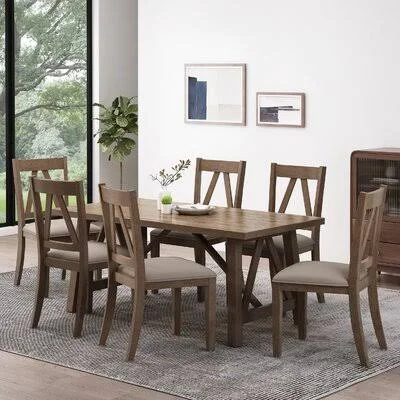 Leola - Piece Dining Set Laurel Foundry Modern Farmhouse Color: Antique Brown, Chair Color: Antique Brown