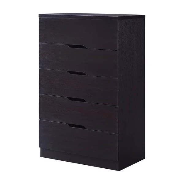 Furniture of America Lare Contemporary Wood 5-Drawer Chest in Cappuccino - IDI-K20031