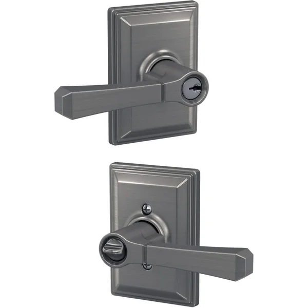 Schlage F51A-RVT-GDV Custom Rivington Single Cylinder Keyed Entry Door Lever Set Satin Nickel