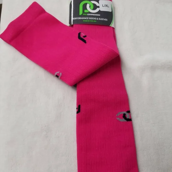 Pro Compression Men's Marathon Tall Compression Socks - Pink - L/XL