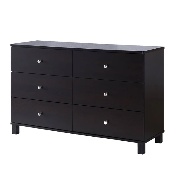 Saltoro Sherpi 47.25 Inches 6 Drawer Dresser with Straight Legs, Dark Brown