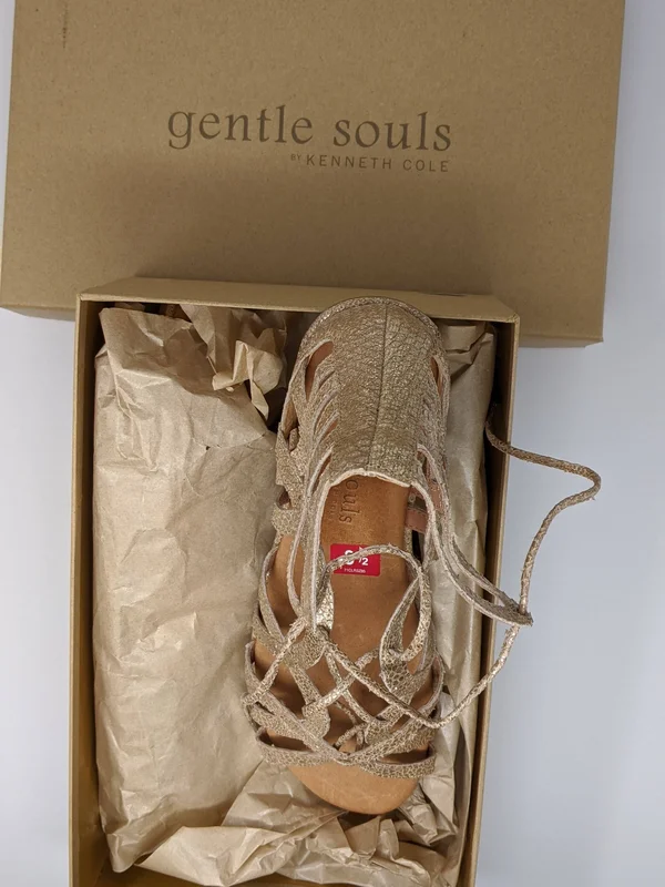 Gentle Souls Women's Break My Heart 3 Gladiator Sandal, Gold