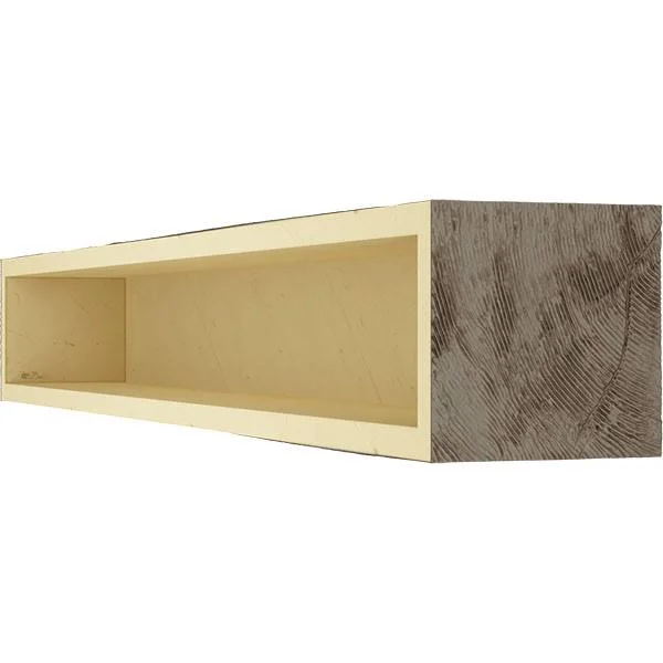 Ekena Millwork MANUHH06X08X60HD 6x22H x 8x22D x 60x22W Hand Hewn Faux Wood Fireplace Mantel - Natural Honey Dew