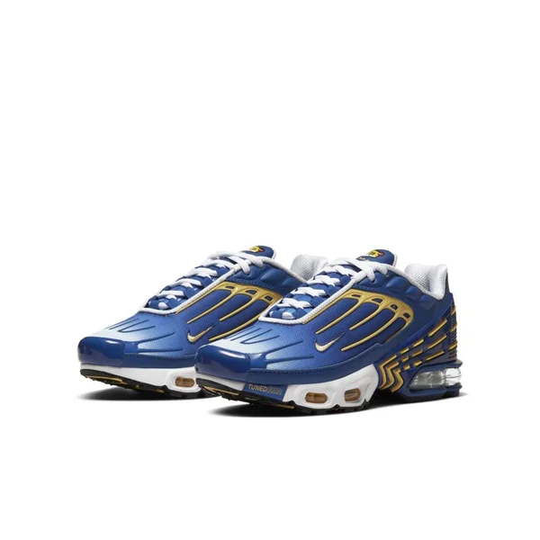 Nike Boys& Big Kids& Air Max Plus 3 Casual Shoes in Blue Size 5.0 - Leather