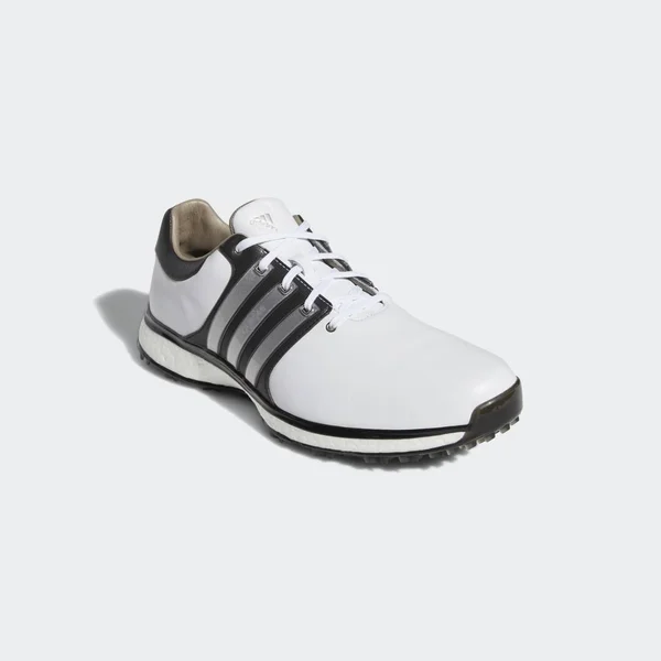 Adidas Tour360 XT Spikeless Golf Shoes - White/Matte Silver/Black 14