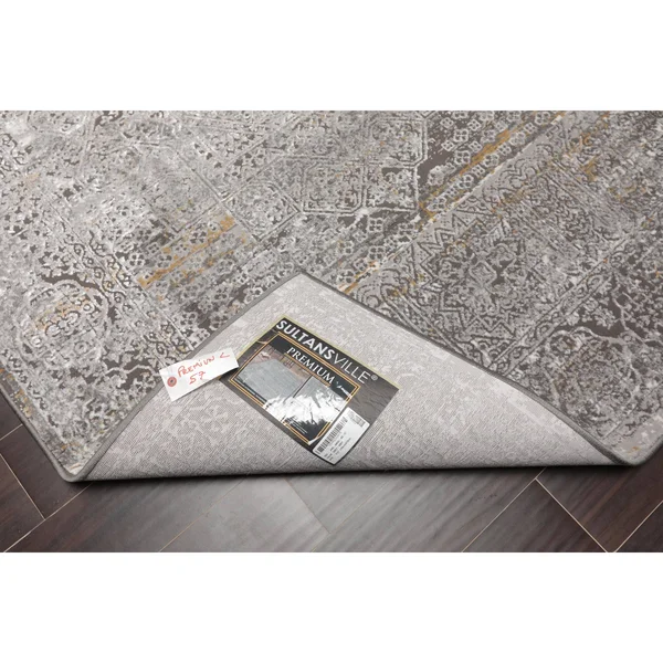 Oriental Rug of Houston 6'07 inchx9' Machine Made Polypropylene KPSI Premium Oriental Area Rug Silver - White Color, Size: 6 x 9