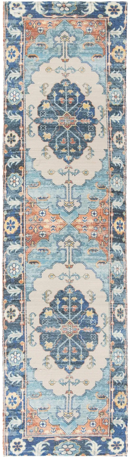 Safavieh Saffron SFN585A 2&3x22 x 8&0x22 Runner Blue, Coral Area Rug