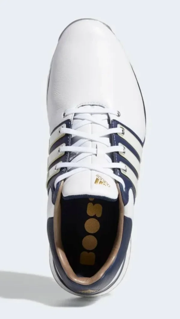 Adidas Men's Tour360 XT Spikeless Golf Shoes Size 9, White/Collegiate Navy/Gold Metallic