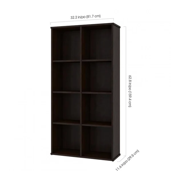 Bestar Dayton Cubby Bookcase - Bark Gray