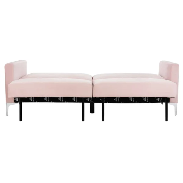 Safavieh Chelsea Foldable Futon Bed - Blush, Chrome