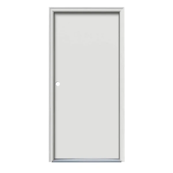 ReliaBilt 36-in x 80-in Steel Right-Hand Inswing Primed Prehung Single Front Door with Brickmould in Off-White, 14622