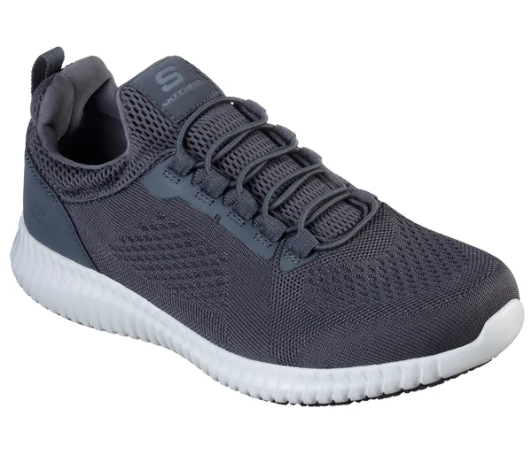 Skechers Men's Work Relaxed Fit Cessnock Slip Resistant Shoe, Charcoal