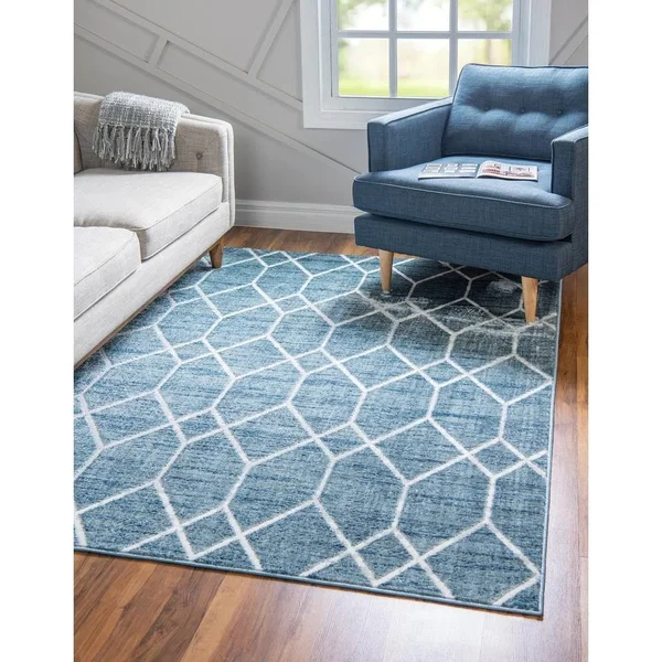 Unique Loom Matrix Trellis Deco Rug, Size: 7& 0 x 10& 0, Gray